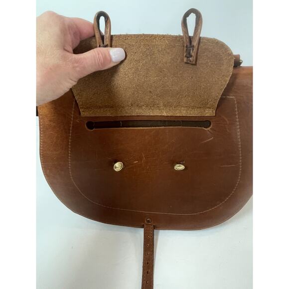 Military Goods James C. Ritchie Leather Haversack Crossbody Saddle Bag Messenger - Picture 10 of 16
